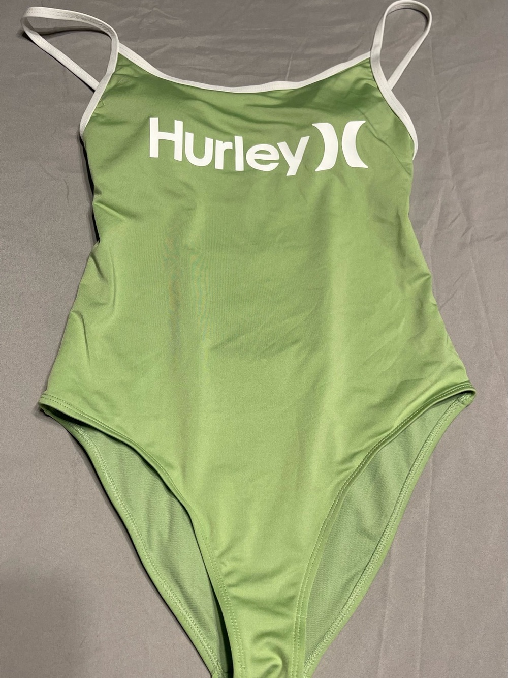 Hurley Light Green One-Piece Swimsuit with White Trim